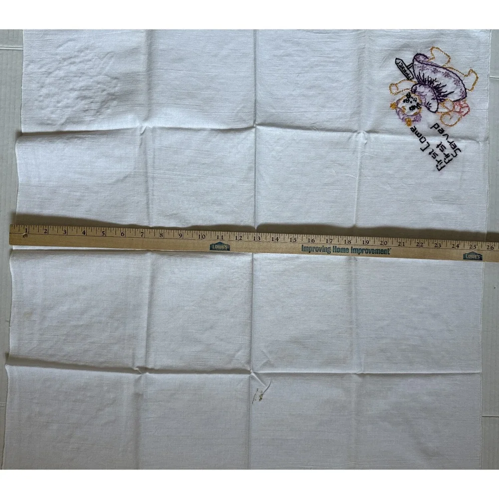 8 Vintage Cat Hand Embroidered Flour Sack Towels - Project to Complete!‎